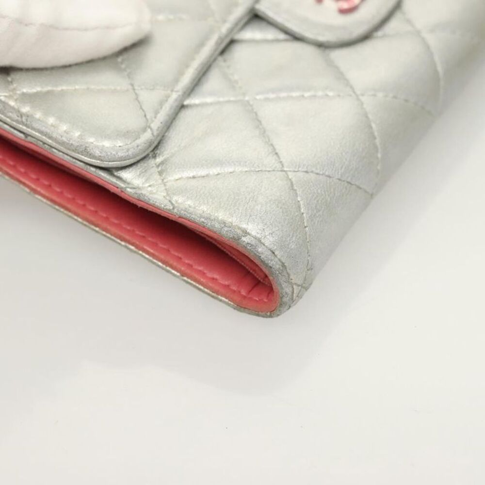 Chanel Classic Flap Silver Leather Wallet  (Pre-Owned) - Picture 5 of 16
